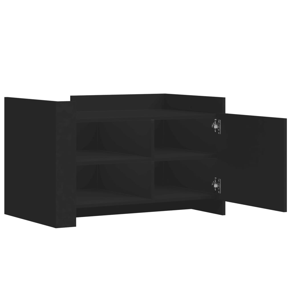 Tavolino da Salotto Nero 80x50x50 cm in Legno Multistrato
