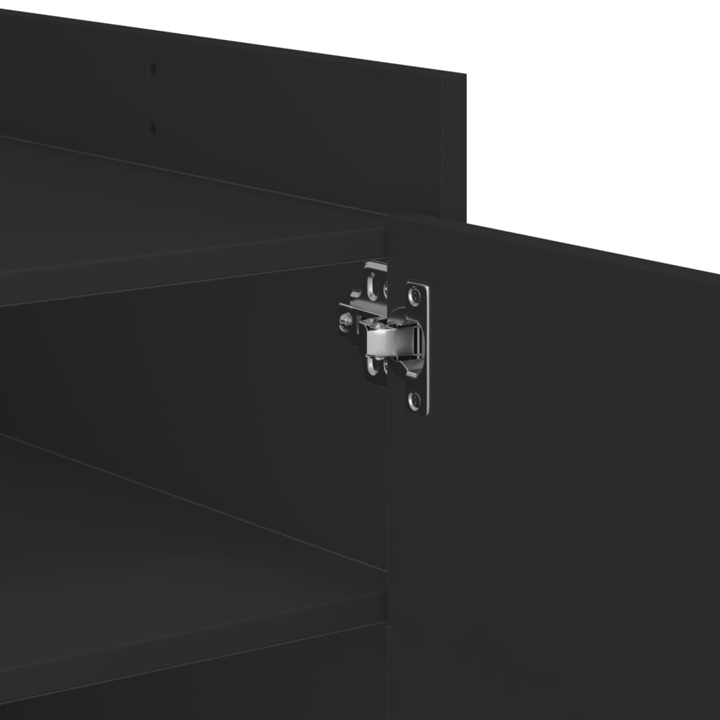 Tavolino da Salotto Nero 80x50x50 cm in Legno Multistrato