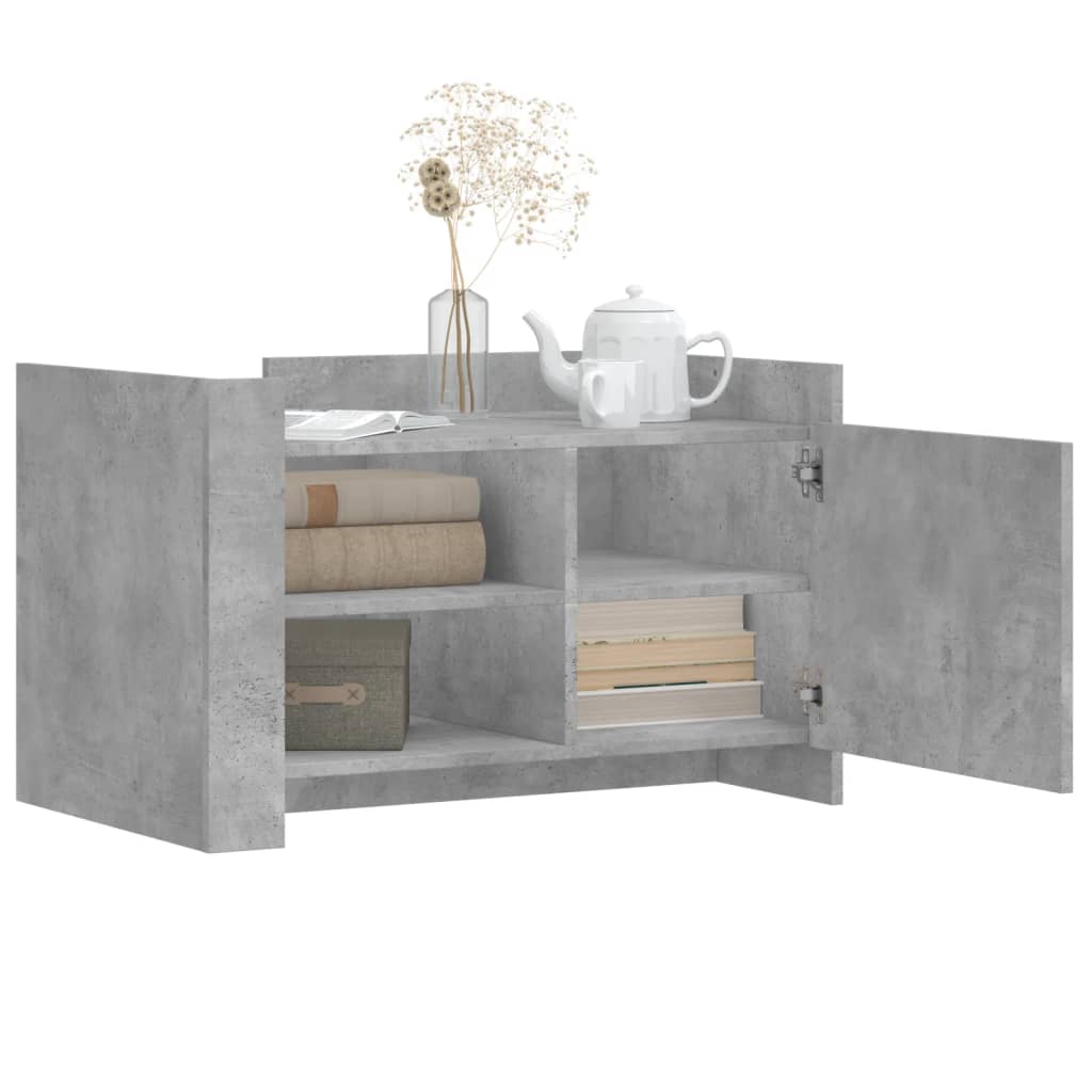 Tavolino Salotto Grigio Cemento 80x50x50 cm Legno Multistrato