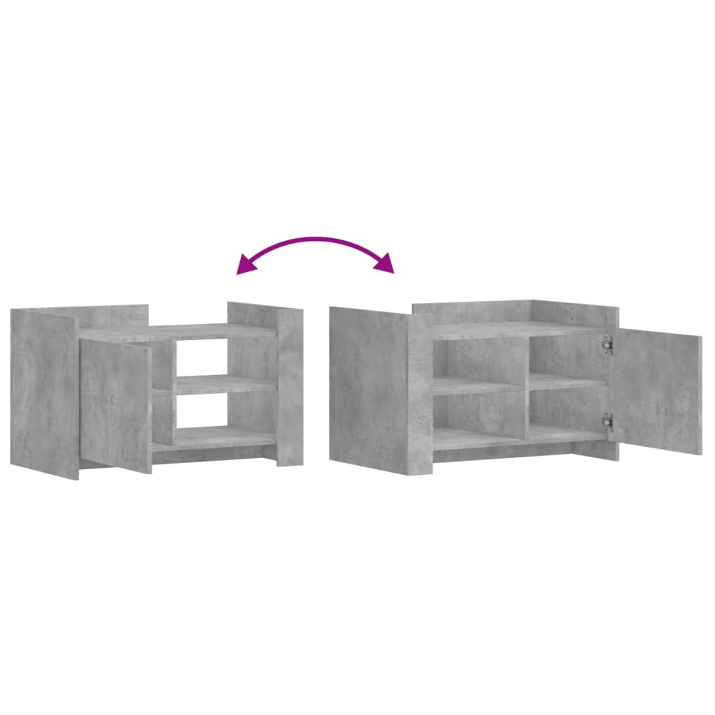Tavolino Salotto Grigio Cemento 80x50x50 cm Legno Multistrato