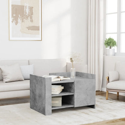 Tavolino Salotto Grigio Cemento 80x50x50 cm Legno Multistrato