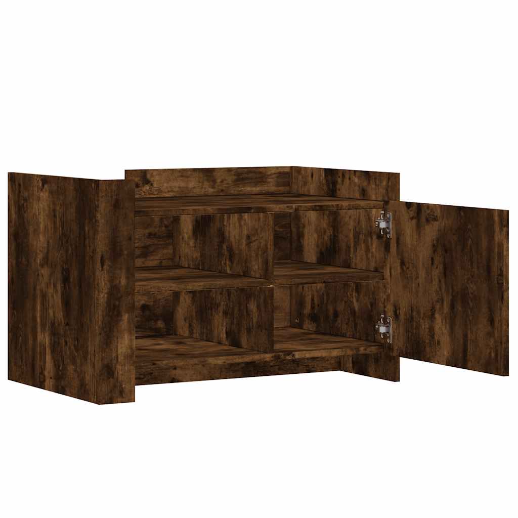 Tavolino da Salotto Rovere Fumo 80x50x50cm in Legno Multistrato