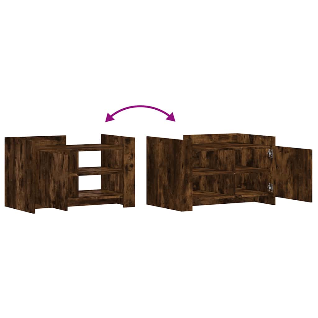 Tavolino da Salotto Rovere Fumo 80x50x50cm in Legno Multistrato