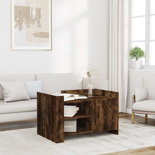 Tavolino da Salotto Rovere Fumo 80x50x50cm in Legno Multistrato | homemem39
