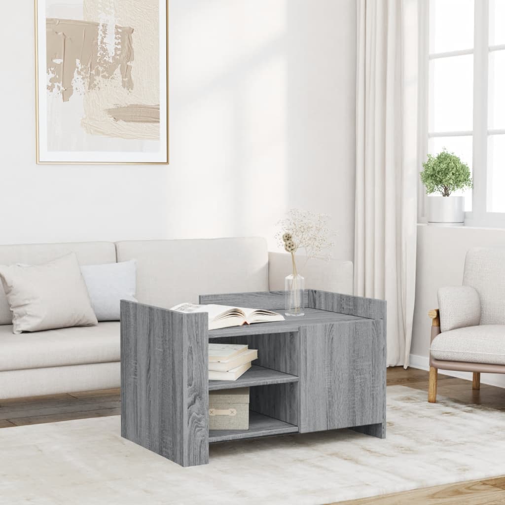 Tavolino Salotto Grigio Sonoma 80x50x50 cm Legno Multistrato | homemem39