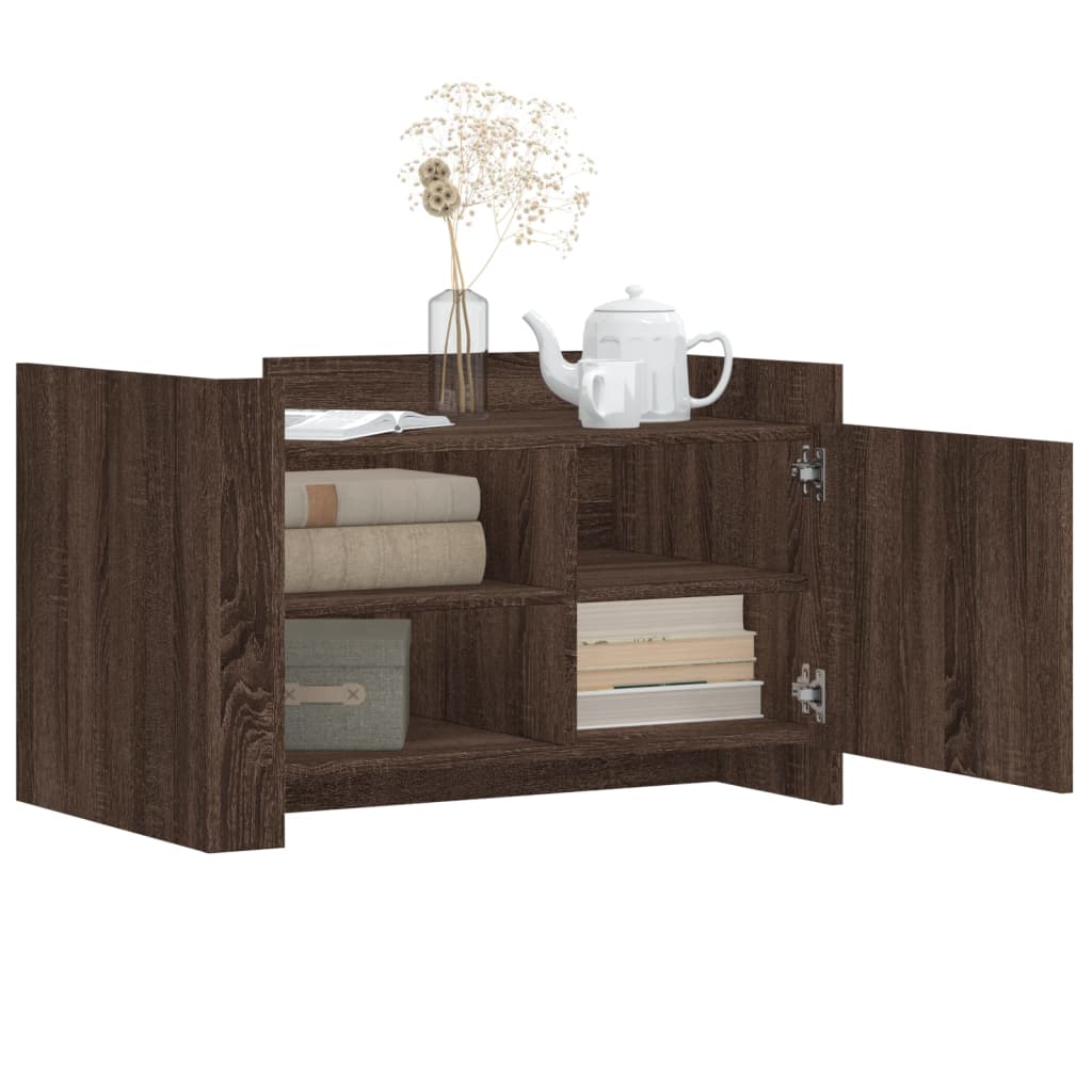 Tavolino da Salotto Rovere Marrone 80x50x50cm Legno Multistrato | homemem39