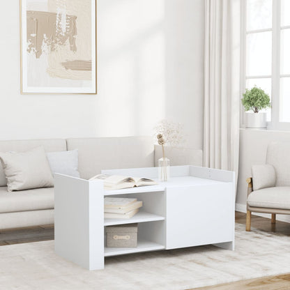 Tavolino da Salotto Bianco 100x50x50 cm in Legno Multistrato | homemem39