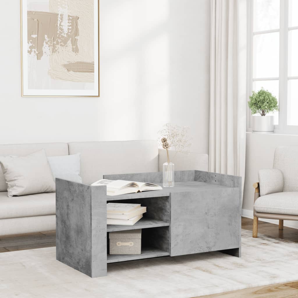 Tavolino Salotto Grigio Cemento 100x50x50 cm Legno Multistrato