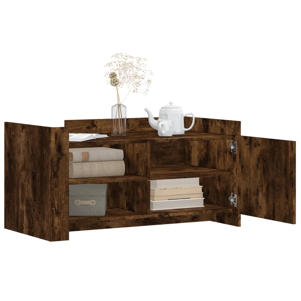 Tavolino Salotto Rovere Fumo 100x50x50 cm in Legno Multistrato