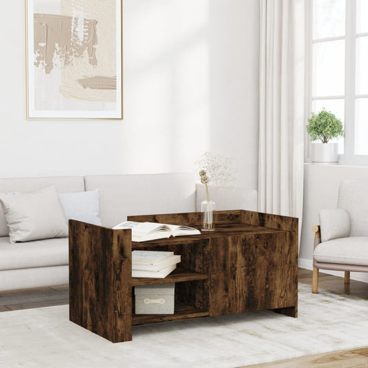 Tavolino Salotto Rovere Fumo 100x50x50 cm in Legno Multistrato | homemem39