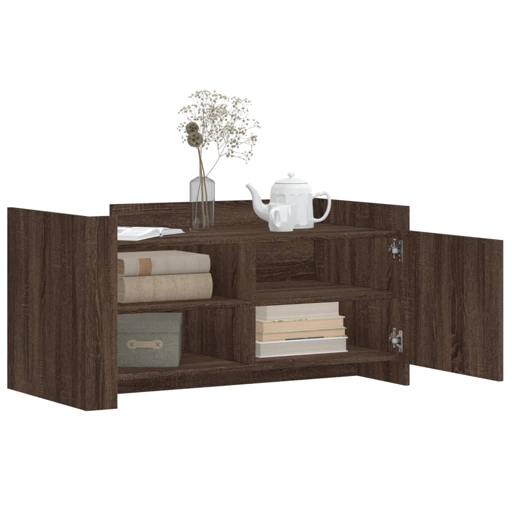 Tavolino Salotto Rovere Marrone 100x50x50 cm Legno Multistrato | homemem39