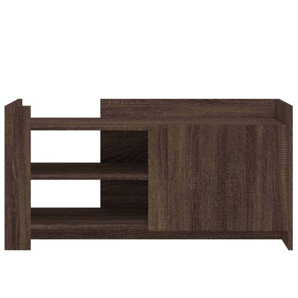 Tavolino Salotto Rovere Marrone 100x50x50 cm Legno Multistrato
