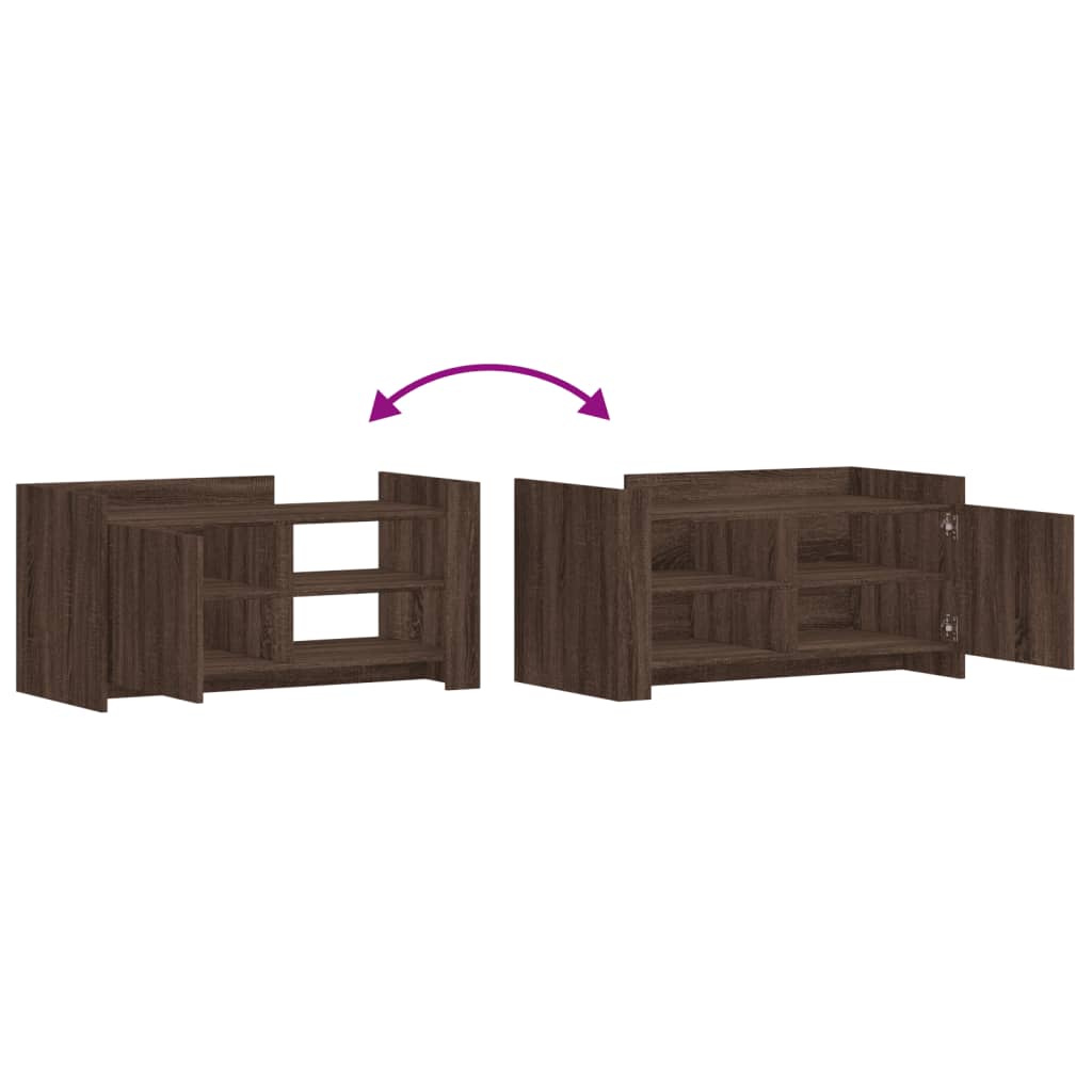 Tavolino Salotto Rovere Marrone 100x50x50 cm Legno Multistrato