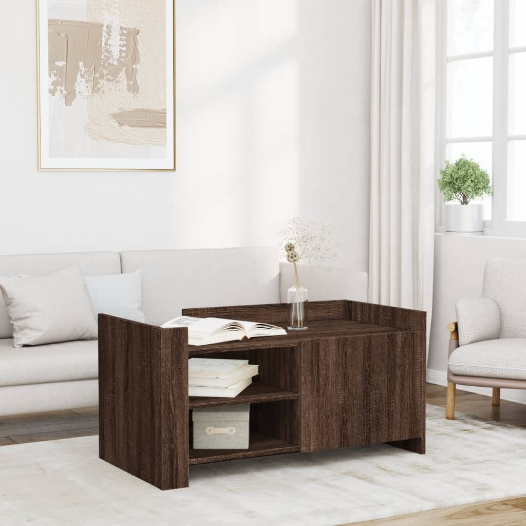 Tavolino Salotto Rovere Marrone 100x50x50 cm Legno Multistrato | homemem39