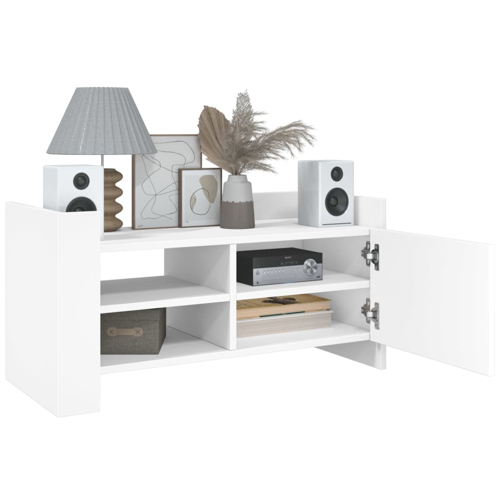 Mobile Porta TV Bianco 80x35x40 cm in Legno Multistrato | homemem39