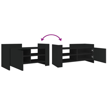 Mobile Porta TV Nero 80x35x40 cm in Legno Multistrato - homemem39