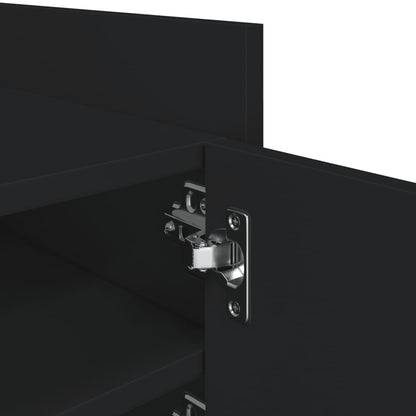 Mobile Porta TV Nero 80x35x40 cm in Legno Multistrato - homemem39