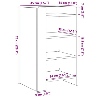 Credenza Rovere Sonoma 45x35x75 cm in Legno Multistrato