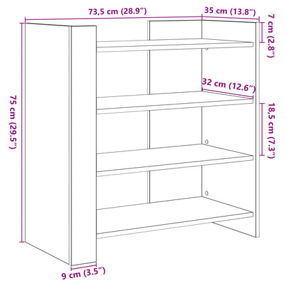 Credenza Grigio Cemento 73,5x35x75 cm in Legno Multistrato