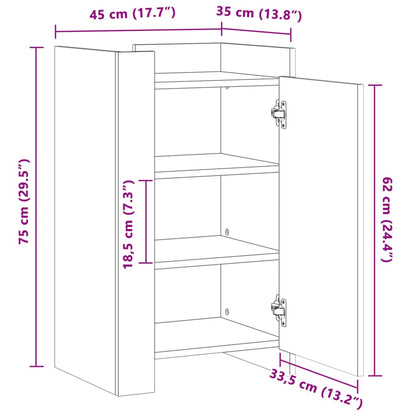 Credenza Bianca 45x35x75 cm in Legno Multistrato