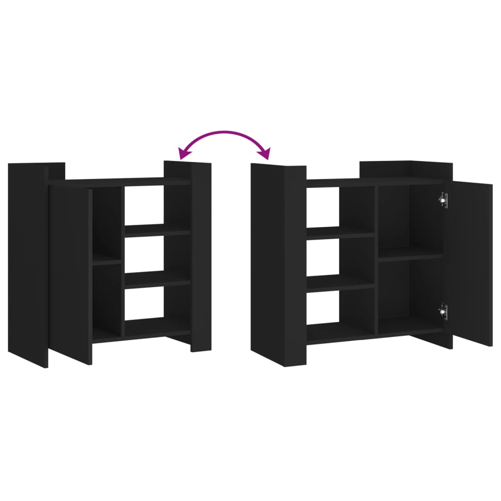 Credenza Nera 73,5x35x75 cm in Legno Multistrato