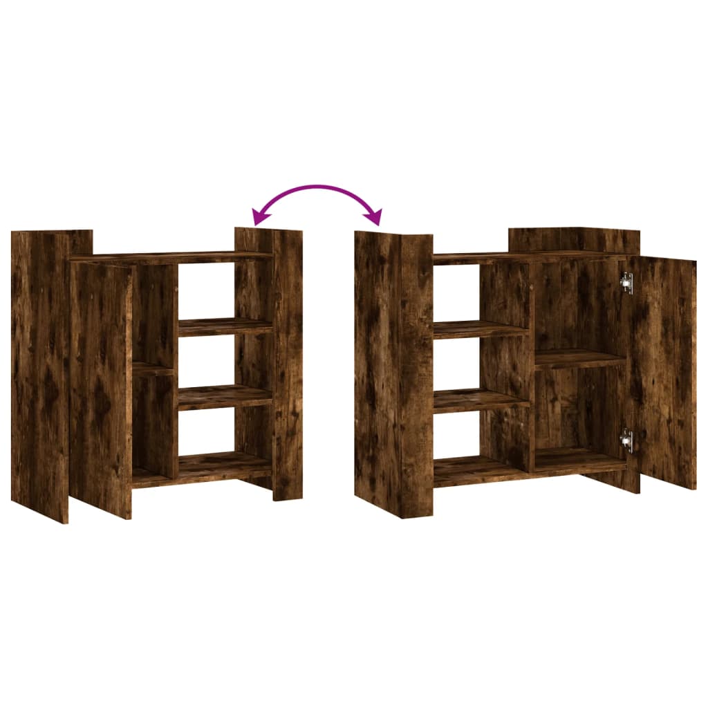 Credenza Rovere Fumo 73,5x35x75 cm in Legno Multistrato - homemem39