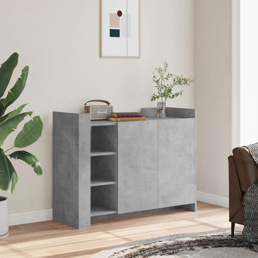 Credenza Grigio Cemento 100x35x75 cm in Legno Multistrato