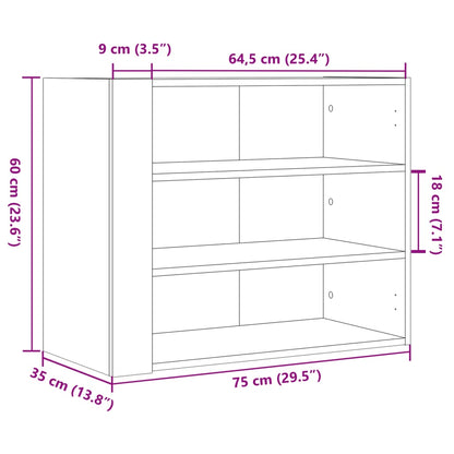 Armadietto a Muro Grigio Cemento 75x35x60 cm in Truciolato