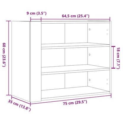 Armadietto a Muro Grigio Sonoma 75x35x60 cm in Truciolato