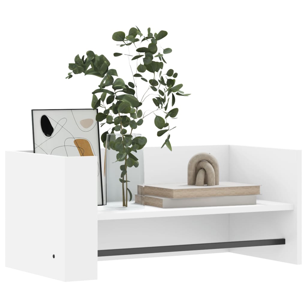 Scaffale a Parete Bianco 70,5x35x30,5 cm in Legno Multistrato | homemem39