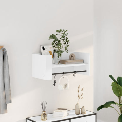 Scaffale a Parete Bianco 70,5x35x30,5 cm in Legno Multistrato | homemem39