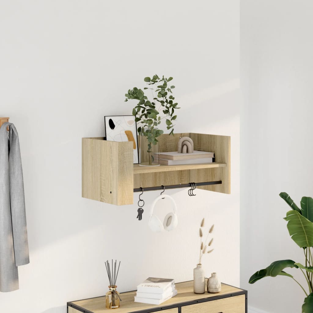 Scaffale Parete Rovere Sonoma 70,5x35x30,5 cm Legno Multistrato | homemem39