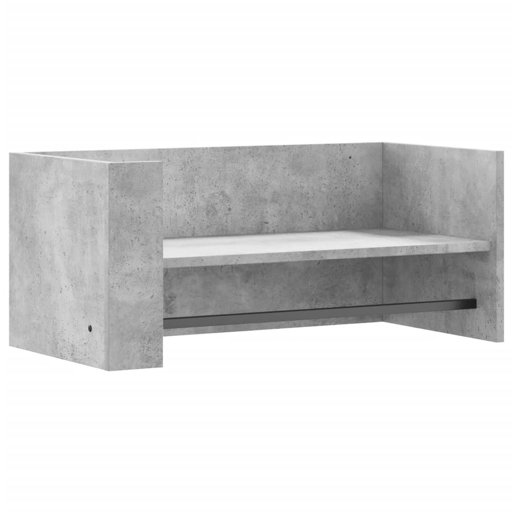 Scaffale a Muro Grigio Cemento 70,5x35x30,5cm Legno Multistrato | homemem39