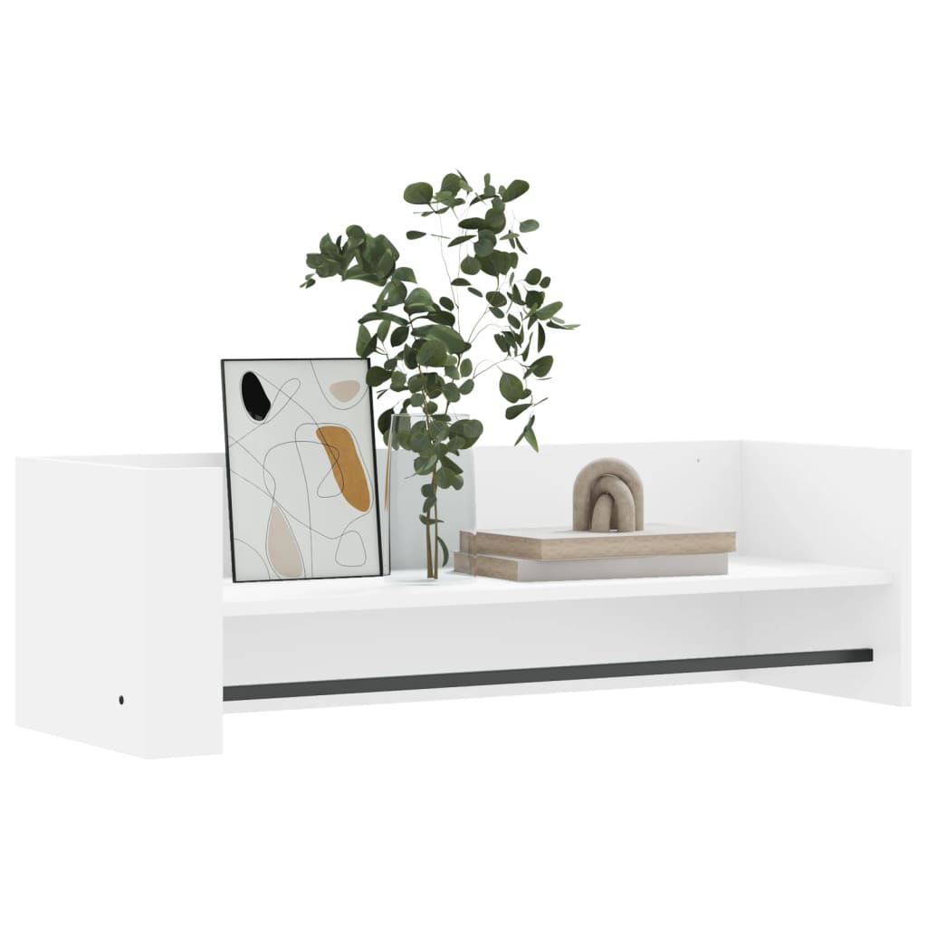 Scaffale a Parete Bianco 100x35x30,5 cm in Legno Multistrato | homemem39