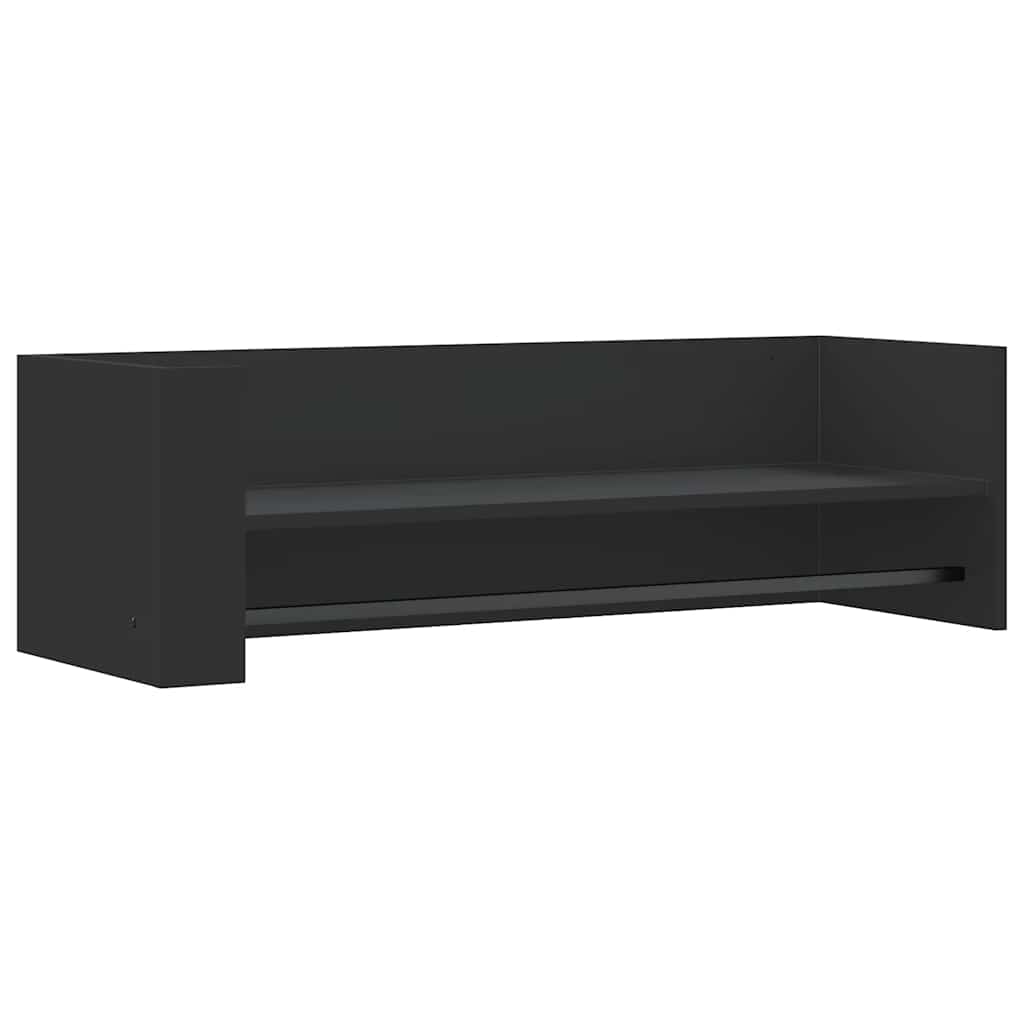 Scaffale a Parete Nero 100x35x30,5 cm in Legno Multistrato | homemem39