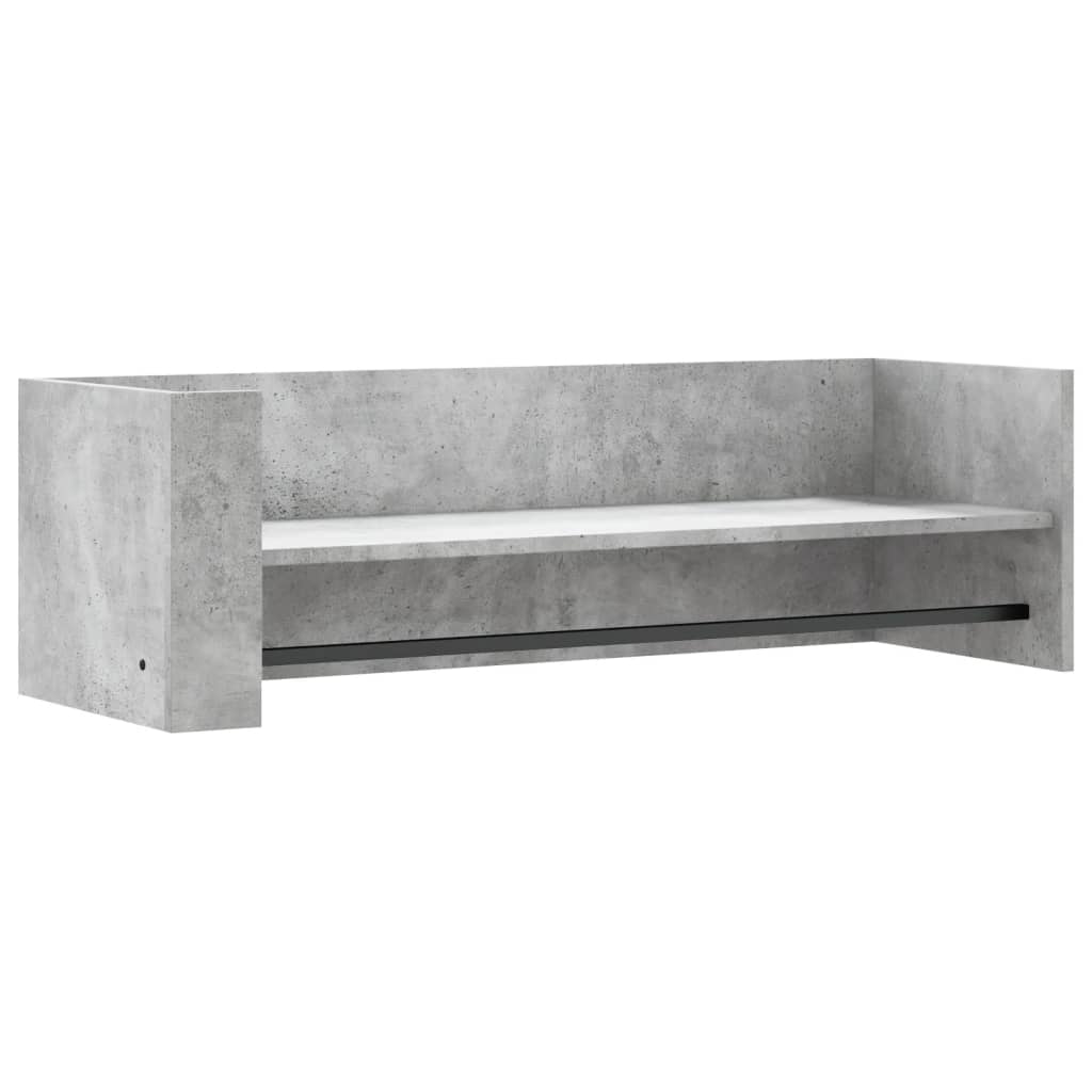 Scaffale a Muro Grigio Cemento 100x35x30,5 cm Legno Multistrato | homemem39