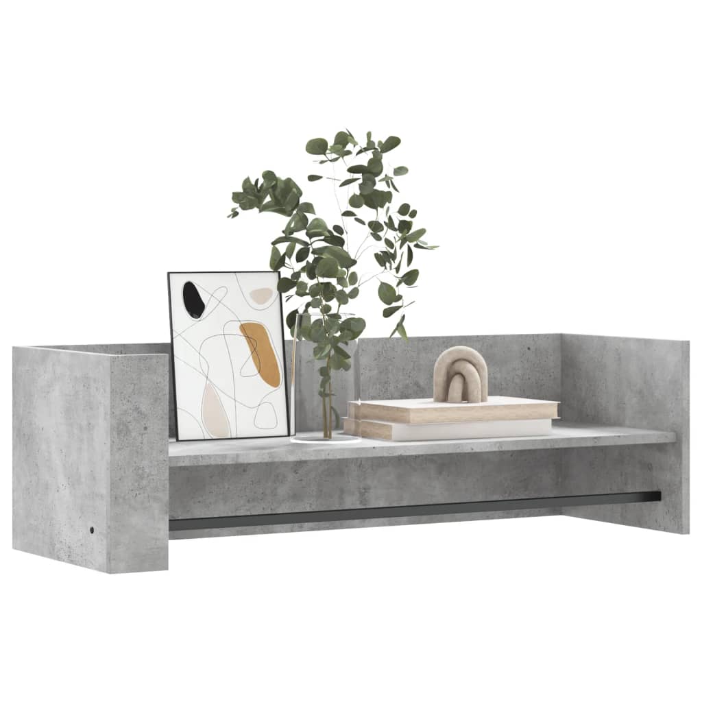 Scaffale a Muro Grigio Cemento 100x35x30,5 cm Legno Multistrato | homemem39