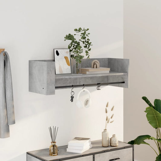 Scaffale a Muro Grigio Cemento 100x35x30,5 cm Legno Multistrato | homemem39