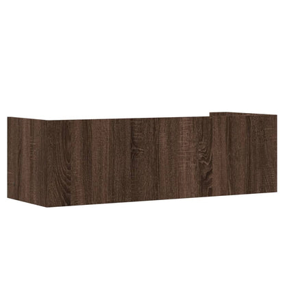 Mensola a Muro Rovere Marrone 100x35x30,5 cm Legno Multistrato