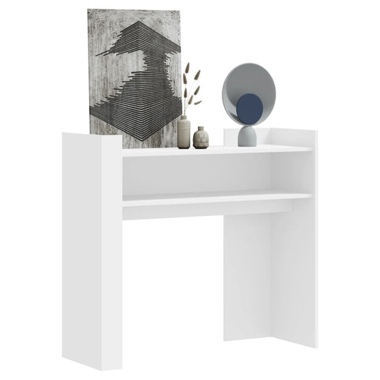 Tavolino Consolle Bianco 100x35x90 cm in Legno Multistrato | homemem39