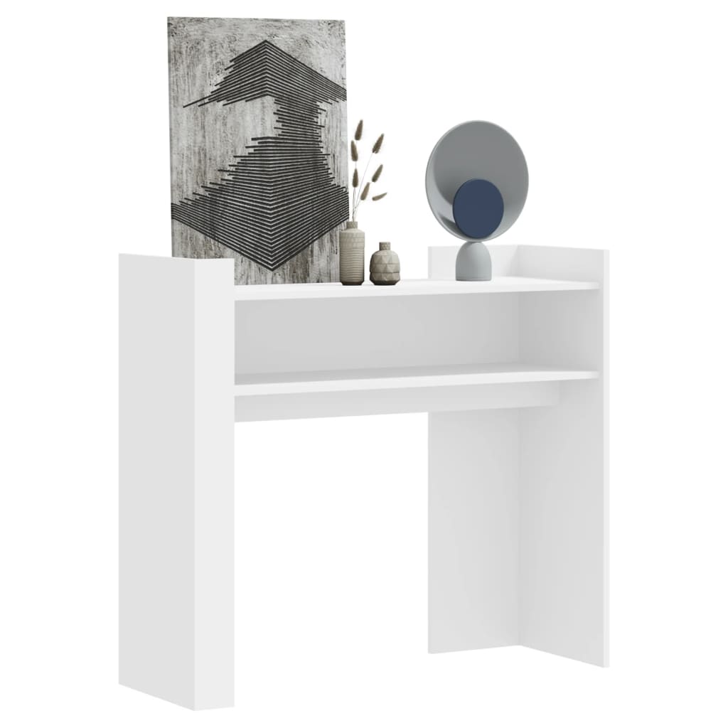 Tavolino Consolle Bianco 100x35x90 cm in Legno Multistrato - homemem39