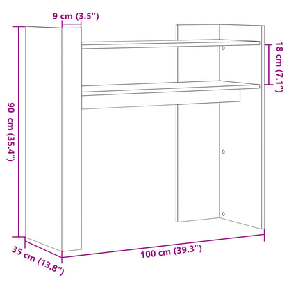 Tavolino Consolle Nero 100x35x90 cm in Legno Multistrato | homemem39