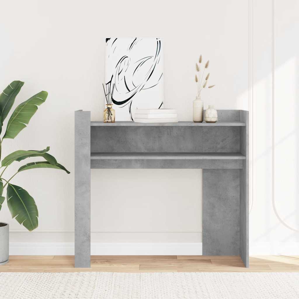 Tavolino Consolle Grigio Cemento 100x35x90 cm in Multistrato | homemem39
