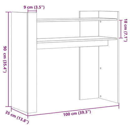 Tavolino Consolle Grigio Cemento 100x35x90 cm in Multistrato | homemem39