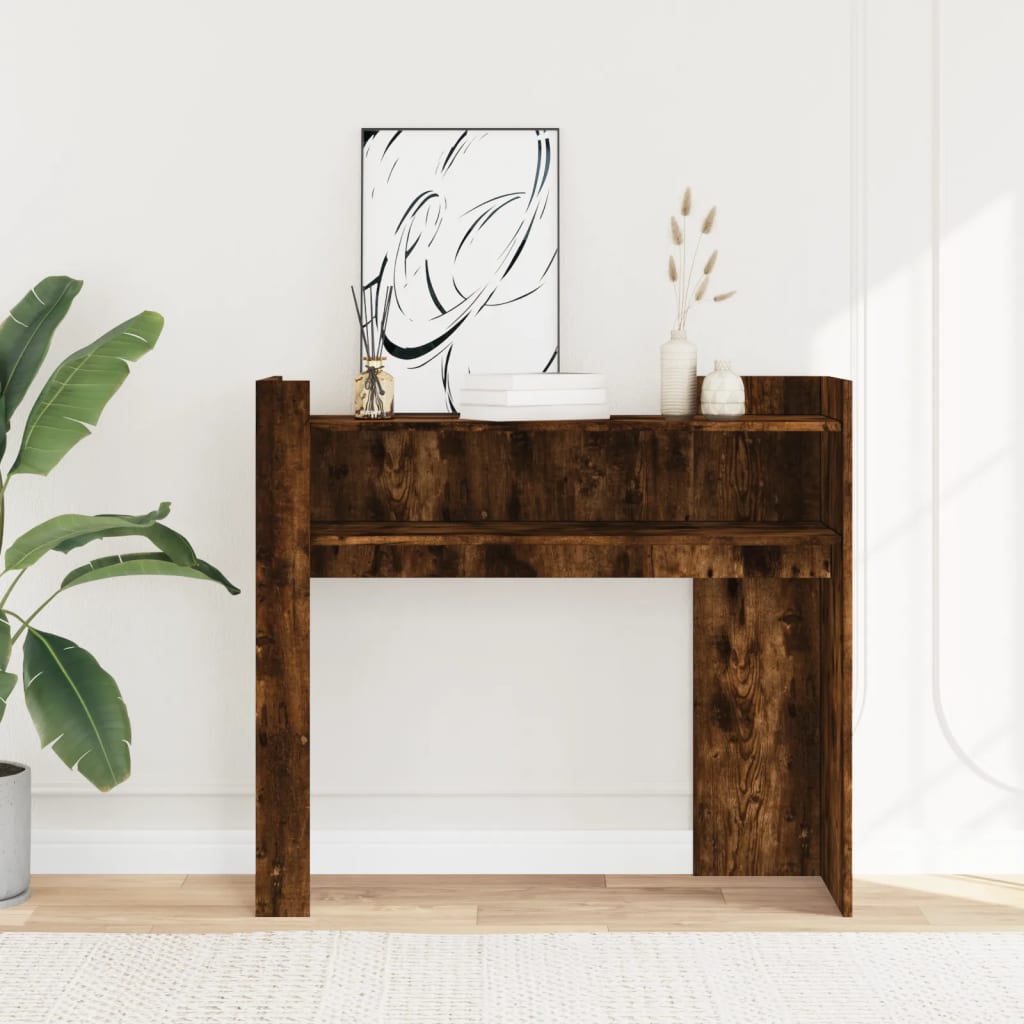 Tavolino Consolle Rovere Fumo 100x35x90 cm in Legno Multistrato | homemem39