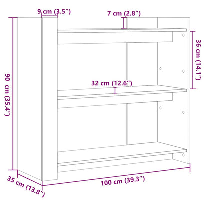 Tavolino Consolle Nero 100x35x90 cm in Legno Multistrato