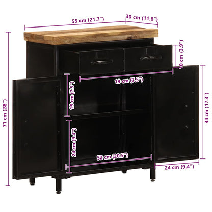 Credenza 55x30x71 cm in Legno Massello di Mango