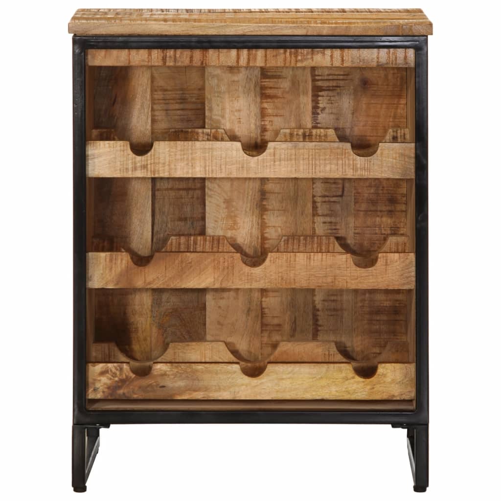 Portabottiglie per 9 Bottiglie 55x33x70 cm Legno Massello Mango - homemem39