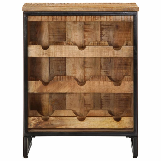 Portabottiglie per 9 Bottiglie 55x33x70 cm Legno Massello Mango - homemem39