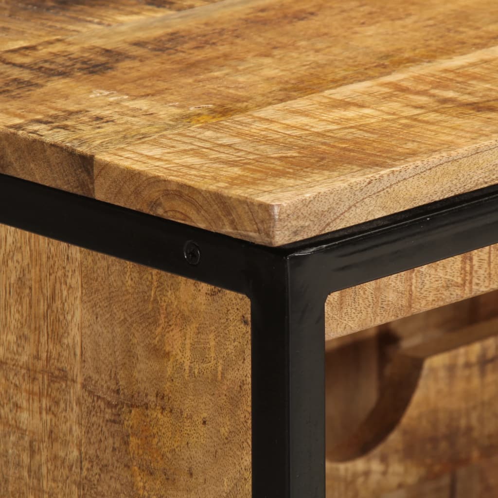 Portabottiglie per 9 Bottiglie 55x33x70 cm Legno Massello Mango - homemem39